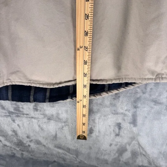 Woolrich Men's Plaid Lined Long Sleeve Button Up Shirt Tan Blue Size XL - Picture 5 of 8